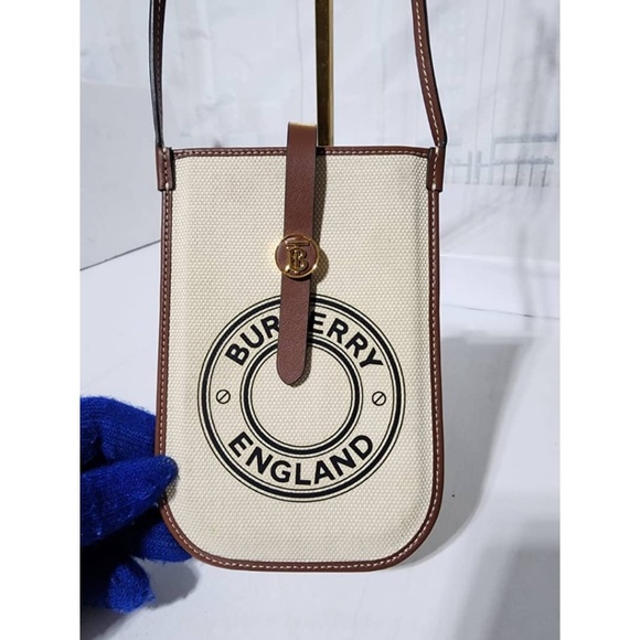 Authentic Burberry England sacoche canvas and calf leather crossbody bag Brown - Picture 9 of 14